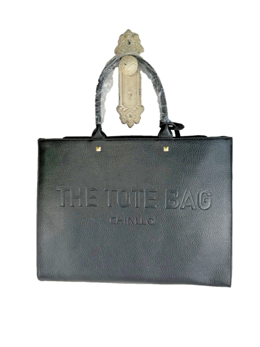 Chinllo tote bag featuring embossed lettering